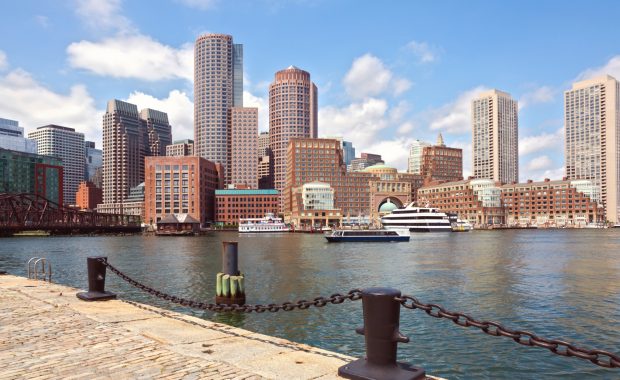 Boston Harbor and Financial District. Boston- Massachusetts, USA